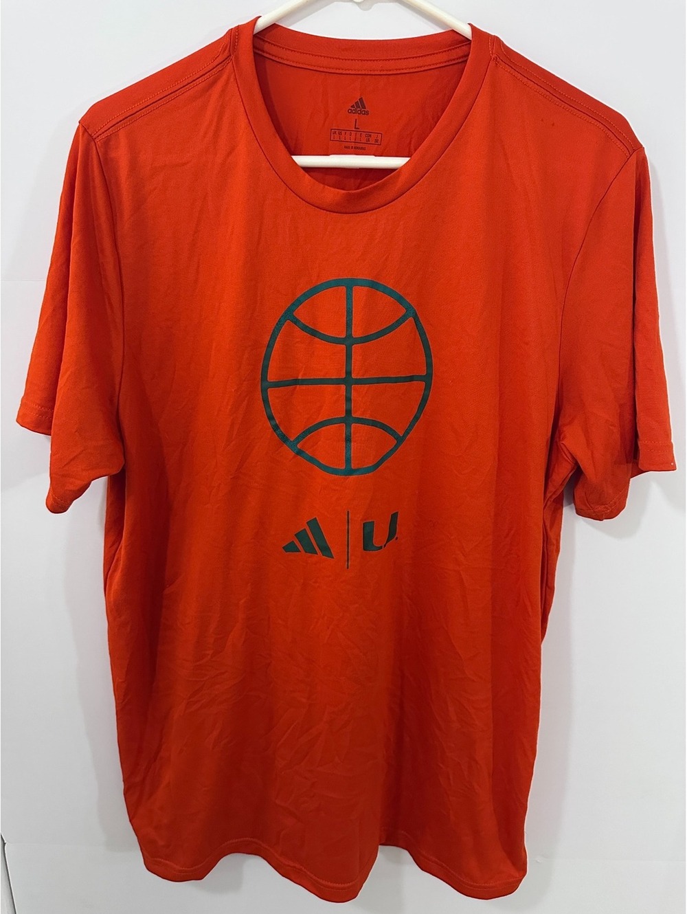 Adidas Miami Hurricanes AEROREADY T-Shirt Men's L Orange NCAA